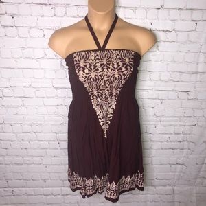 Advance Apparels Dresses - Maroon Halter Summer Sundress Advance Apparels Dresses - Maroon Halter Summer Sundress